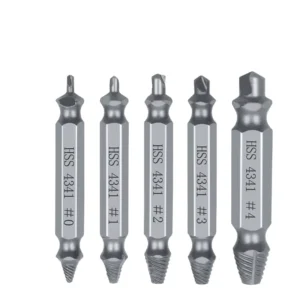 High Speed Steel Double Headed Screw Extractor Set Broken Screw Removal Tool for Damaged Threads Efficient Bolt Screw Remover