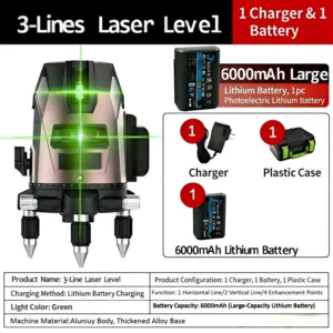 High precision Industrial Laser Level Construction 2 3 5 Lines Green Beam 360 Leveling Machine Multi Function Self Leveling