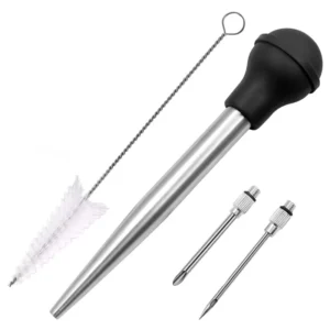 Home Baking Baster Tool Kitchen Tool Cooking Meat Injector Set Stainless Steel Turkey Baster Set with Brush
