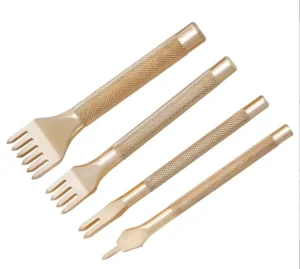 Hot Selling 4Pcs 4MM DIY 1 2 4 6 Prong Punch Chisel Set Leather Craft Tool Kits Punch Leather Craft Tool
