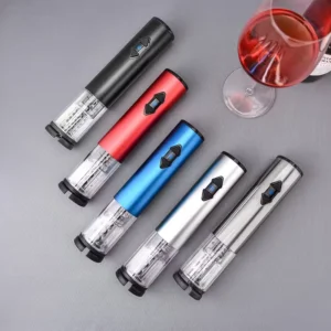 Hot Selling Automatic AA Dry Battery Operated Electric Wine Bottle Opener Corkscrew Set with Foil Cutter