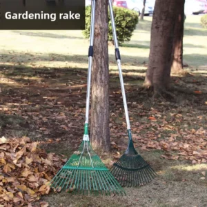 Household Stainless Steel Garden Rake Multi-purpose Leaf Picking Tool Adjustable Length Agricultural