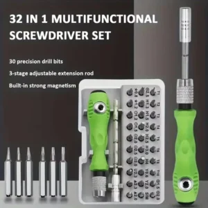 Household Tool Disassembling and Repairing Mobile Phones and Computers Cross shaped Flat head 32 in 1 Screwdriver Set