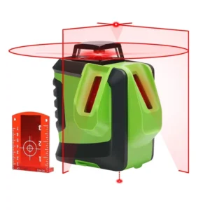 Huepar 622CR Self leveling 360 Horizontal Laser 2 Vertical Lines 2 PLUMB Dots Multi Outdoor Pulse Mode Red Beam Laser Level