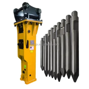 Hydraulic Hammer Breaker Kit with Pump for 0.5 80 Ton Excavators Construction Mining Demolition Use Chisel Punches