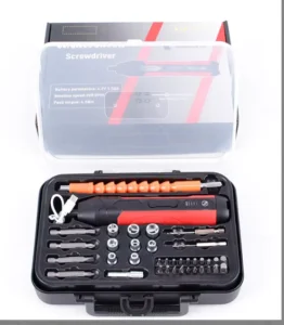 Industrial & DIY 36 Piece Deluxe Screwdriver Set with Full Bit Selection and Electric Power Source Enclosed in a Case