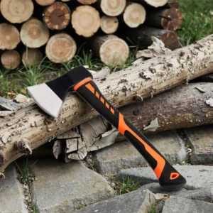 Industrial Grade 2.2LB Portable Outdoor Steel Axe with 16.5-inch Plastic Handle for Tree Cutting and Wood Splitting