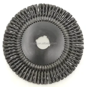 Industrial Grade 250mm Ultra Aggressive Twisted Knots Wire Circular Wheel Pipeline Cleaning Brush 56 Weaves Galvanized Steel OEM