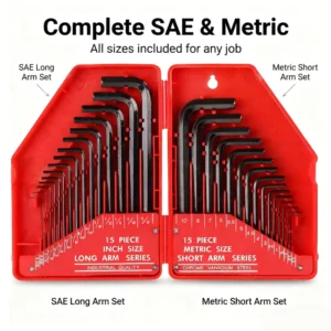 Industrial Grade Chrome Finish Hex Key Allen Wrench Set Nonsparking Metric Customized OEM Support L Shape CR V