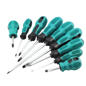 Industrial Grade Chrome Slotted Screwdriver with Plastic Handle Customizable OEM Hand Screwdriver