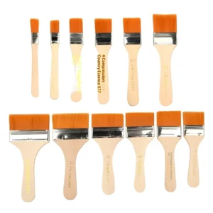 Industrial Grade DIY OEM Paint Brush Set with Wooden Handle and Nylon Bristles for Wall Paint
