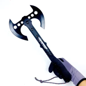 Industrial Grade Double Bit Axe Double Sided Hatchet with Nylon Handle and Protective Sheath Spot Clearance Offered