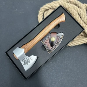 Industrial Grade Dragon Pattern Mountain Camping Fishing Survival Home Collection Gift Small Hand Rose Wood 5Cr13Mov Axe