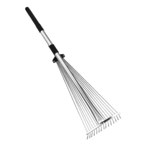 Industrial Grade Extendable Iron Rake with Adjustable Multi Tooth Steel Wire for Horticultural Weed Control