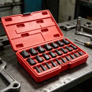 Industrial Grade Forged Alloy Bolt Extractor for Technical Machine Repairs Portable HSS Stripped Screw Remover Case