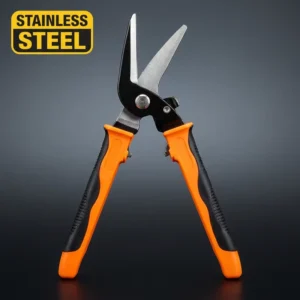Industrial Grade Multi Functional Stainless Steel Scissors Soft Grip Handle High Precision Wire Slot Elbow Shears Smooth Edge