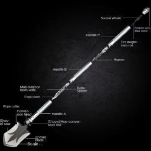 Industrial Grade Outdoor Aluminum Folding Hand Shovel Multi Function Survival Camping Tool for Farming Travel Outdoor Activities