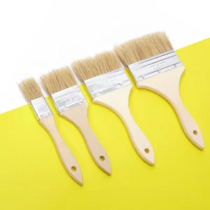Industrial Grade Paint Brush with Wooden Handle and Natural Bristles