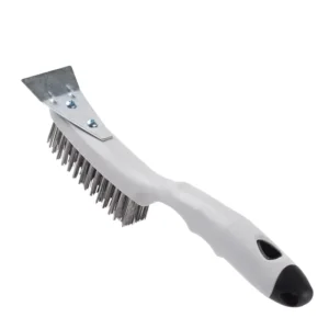 Industrial Grade Round Handle Stainless Steel Wire Brush with Scraper Customizable OEM Support