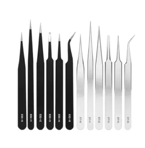 Industrial Grade Stainless Steel Anti static Pointed Tweezers Clamps Medical ST 10 ST 11 ST 12 For Electronic Repair Tool