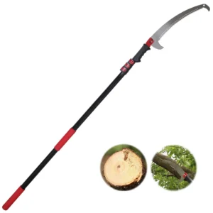 Industrial Grade Telescopic Pole Saw Aluminium Handle 450mm Blade Two Sided Sharpened Teeth Garden Use Manual Pruning Saw