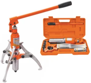 Industrial Grade Three Jaw Hydraulic Gear Puller with 3 in Spread and 1 Year Warranty