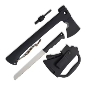 Industrial MultiTool Hatchet Axe Tomahawk Plastic Fire Starter Sheath Factory Survival Tactical Wood Felling Saw Knife