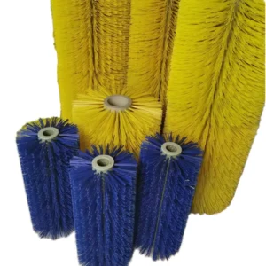 Industrial Rotary Roller Brush Spiral Nylon Roller Brush for Equipment Cleaning Deburring and Washing System