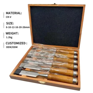 Industrial Steel Woodworking Tools Carpenters Flat Chisels Set Steel Carving Chisel