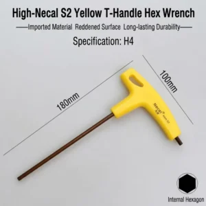 Industrial Yellow S2 Flat Head H4 Hex Key 173mm to 400mm Metric Extra Long T-Handle Wrench