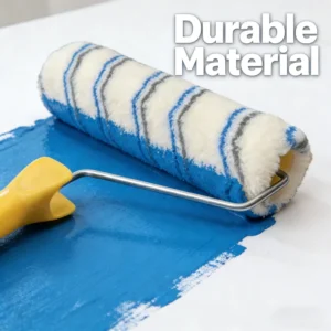 Industrial-grade 18mm Flocked Paint Roller Brush Handheld Tool with Steel Frame for Concrete Steel and Various Other Surfaces