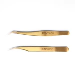 JSC 33 Gold Plated Anti static Eyelash Extension Tweezers for Volume Lashes Grafting Lashes Isolation Tool