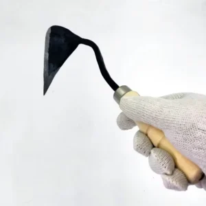 Japanese Style Long Handle Hoe Rake Heavy Duty High Carbon Steel Wood Handle Hand Powered Gardening Digging Tool