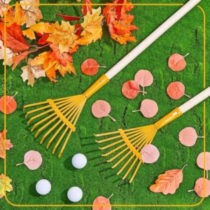 Kids Rakes for Leaves 30 Inch Lawn Rakes with Wood Handle