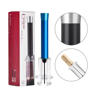Kitchen Gadget Metal Aluminum Handle Air Pump Pressure Bottle Opener Corkscrew