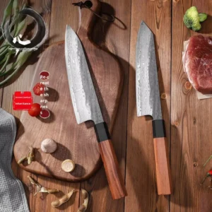 Kitchen Knife Set Japanese Export Sashimi Slicing Knives Damascus Steel Thousand Layer Steel Blades 21cm Pointed Universal