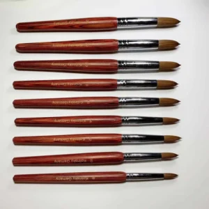 Kolinsky Hair Acrylic Nail Art Brush Set 2#-24# Wood Handle Drawing Pen Wool Tool with Target