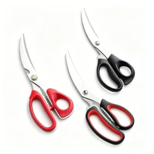 Korean Style Stainless Steel Curved Barbecue Scissors Multifunctional Meat Kimchi Cutting Kitchen Shears