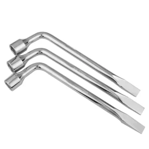 L shaped Wrench with Mirror finish Socket Flat head Pry bar Multifunctional Labor saving Tool for Auto Repair and Tire Changes