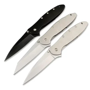 LEEK 1660 EDC Stainless Steel Handle Folding Pocket Knife Camping Survival Tactical Knives