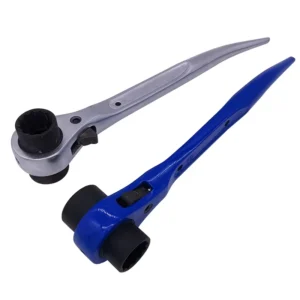 LINYIQUEEN 19x22mm Reversible Scaffold Spanner Double Box Crv Socket Podger Spud Wrench Drop Forged Carbon Steel Handle