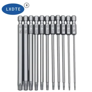 LXD S2 DIY Screwdriver Head Alloy Steel with Plum Blossom Head 75mm T6-T40 Plum Blossom Anti-theft Screwdriver Set Tool