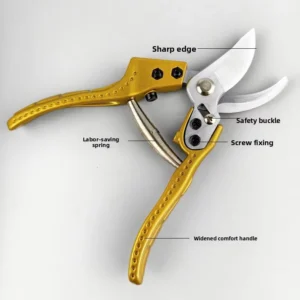 Labor Saving Large Handle High Hardness Sharp Garden Pruning Shears Orchard Flower Branches Gold Silver Color Model