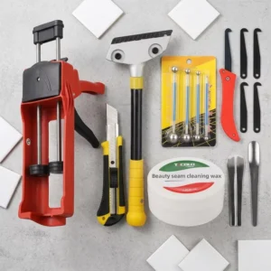 Labor saving Grout Caulking Gun Set Professional Tool Kit for Cleaning Floor Tile Joints Model GJ