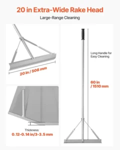Landscape Rake 60 Inch Handle 20 Inch Wide Head Large Heavy Duty Aluminium Asphalt Tool OEM Brand Made in China