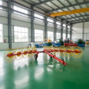 Large Agricultural Hydraulic Folding Wheel Rake, 7m Wide, Heavy-Duty Hay Making Equipment