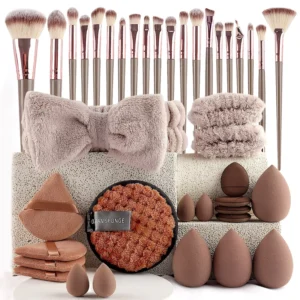 Large Combination Set 40PCs Beauty Makeup Tools Includes Nylon Hair Makeup Brush and Face Wash Brush Full Set