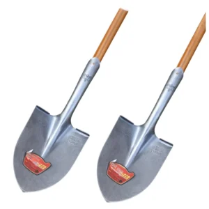 Large Long Neck Manganese Steel Spade Shovel with Wooden Handle for Gardening Vegetables and Snow Digging Soil Household Use