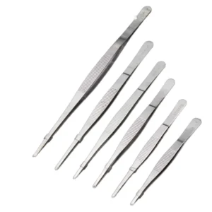 Large Stainless Steel Tweezers Precision DIY Tool Household Industrial Use Featuring Extended Thickened Pointed Tip Plastic for