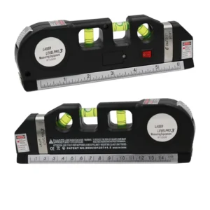 Laser Level Scale Horizon Vertical Measure 8FT Aligner Standard and Metric Ruler Multipurpose Measure Level Laser Meter Black